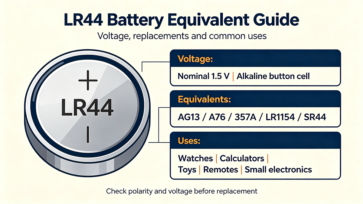 LR44 Battery Guide: Equivalents, Voltage, Uses, Replacement & Compatibility